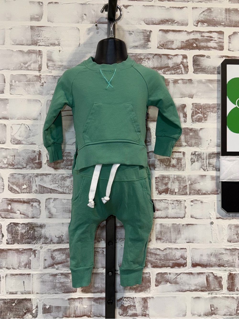 Little Bipsy Green Sweatshirt & Jogger Matching Set
